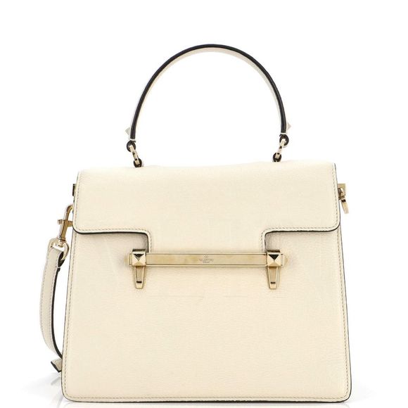 Valentino Garavani Handbags - Valentino Garavani VLTN Uptown Top Handle Leather Neutral